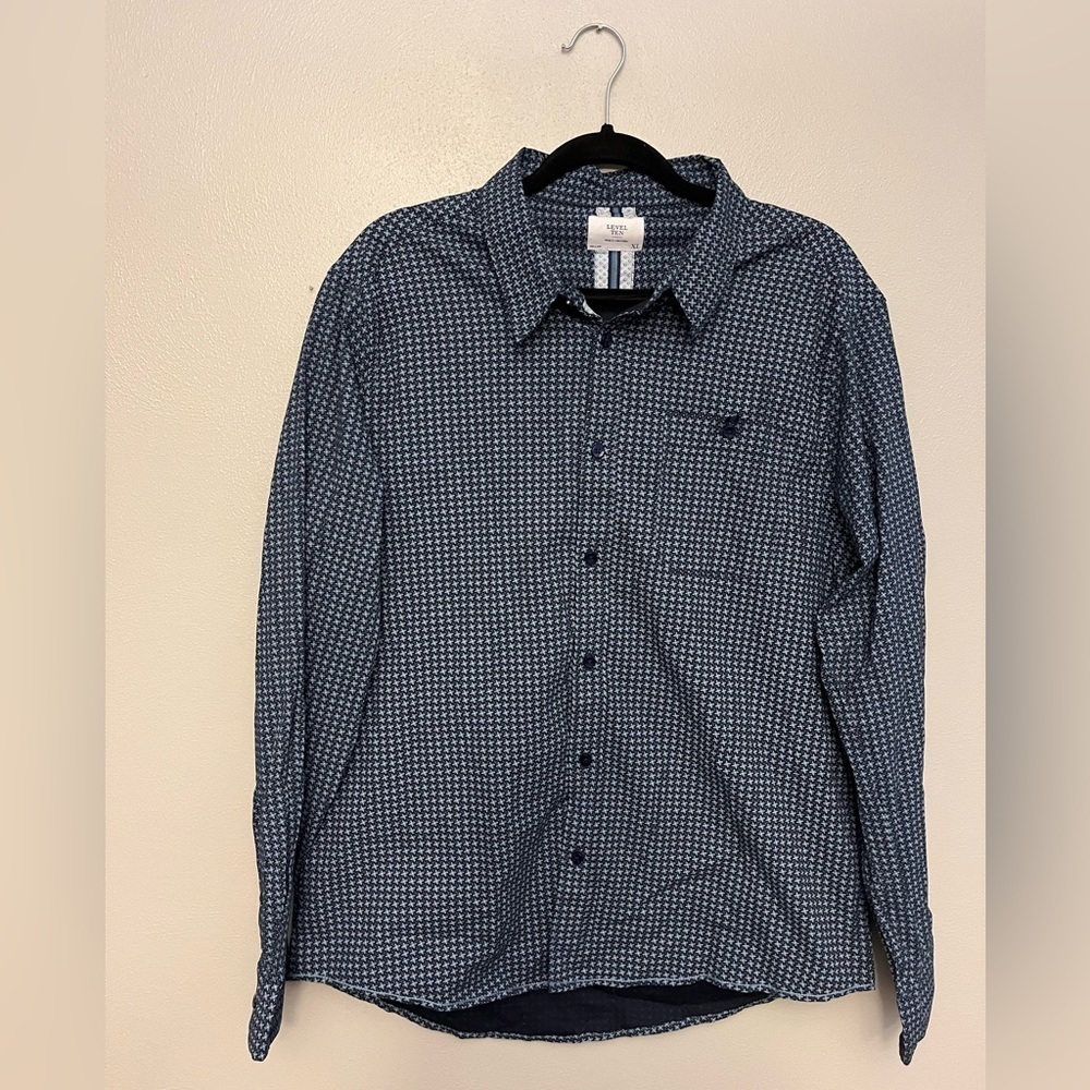 NWOT Level 10 Men’s Patterned Cotton Button Down Shirt - Size XL